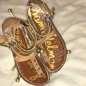 Sam Edelmans brown studded sandals
